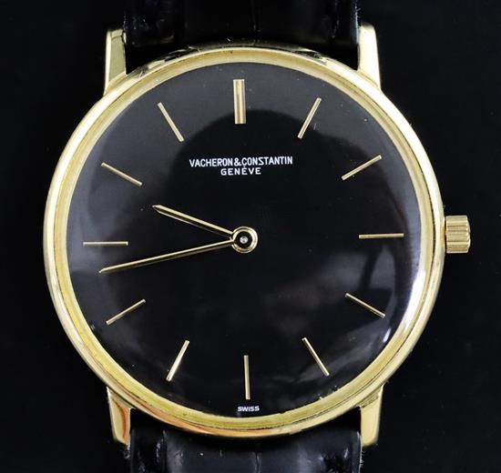 A gentlemans 18ct gold Vacheron & Constantin manual wind dress wrist watch,